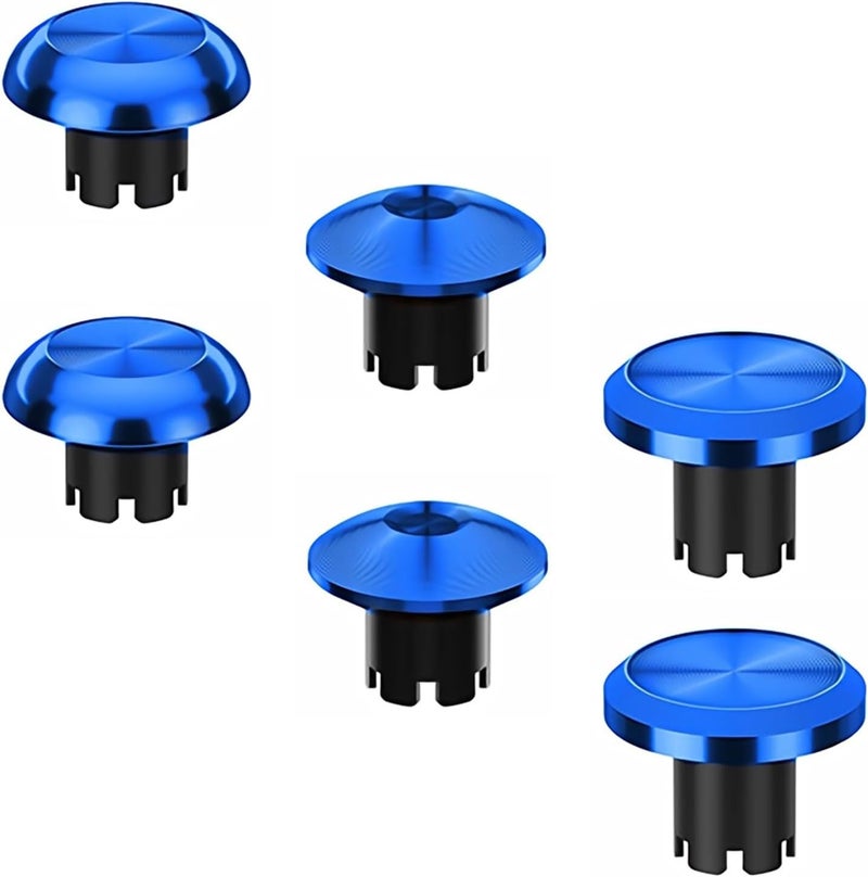 Ceozon Replacement Metal Thumbsticks for Ps5 Edge Controller 6 in 1 Swap Analog Joystick Thumb Grips Accessories (Blue) - Image 1